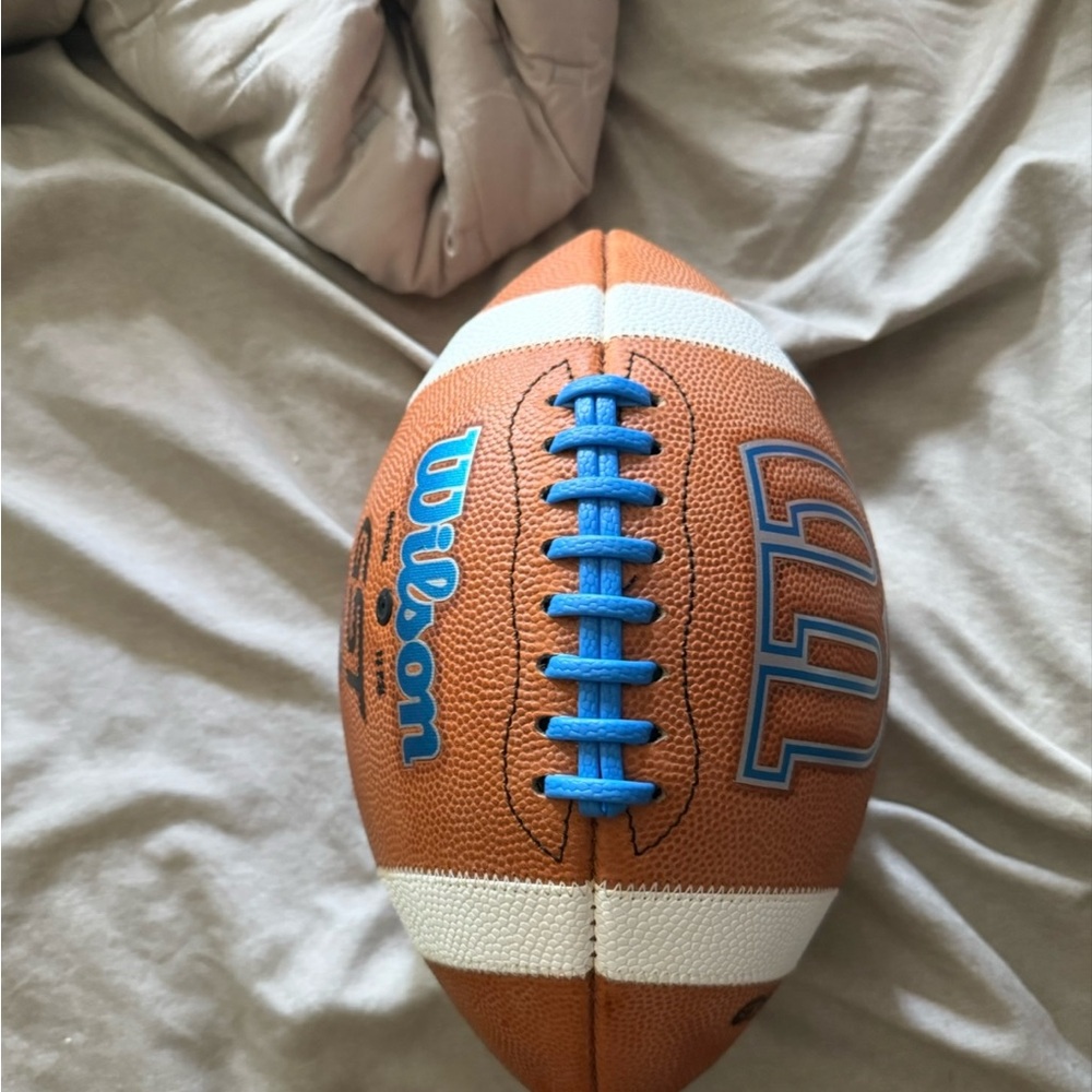 Brand New Wilson Leather GST Football with Blue Accents high-school certified